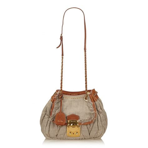 miu miu 5bh133|LUXURY MIU MIU SHOULDER BAG HANDBAG 5BH133 BEIGE .